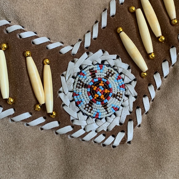 Leather Fringe, Native American Beaded Jacket - Picture 4 of 15